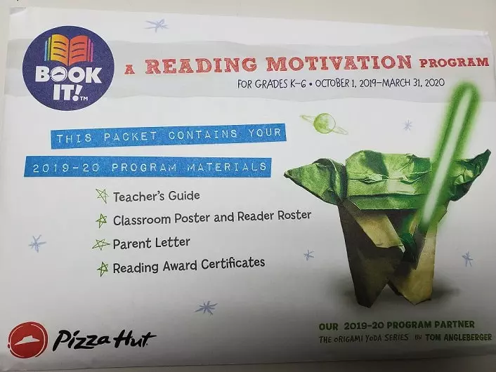 PIZZA HUT BOOK-IT! PACKETS NOW AVAILABLE